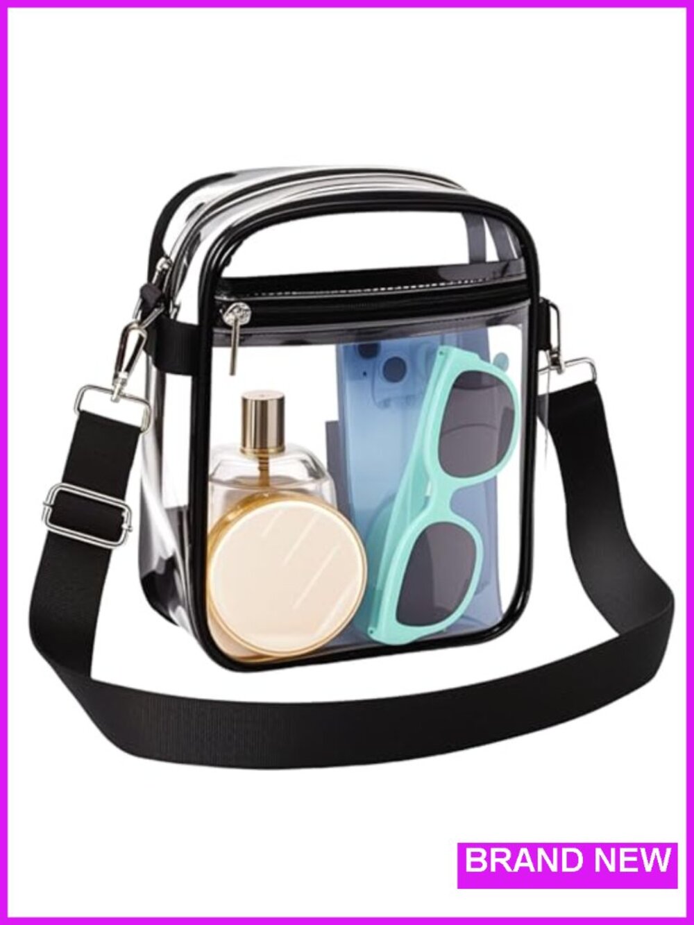 Clear Crossbody Bag Stadium Approved PVC Transparent Purse for Concerts